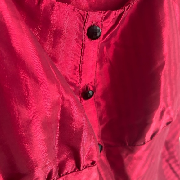 Cleo Crimson Ruby Red Button-Up Blouse Small - Picture 7 of 16